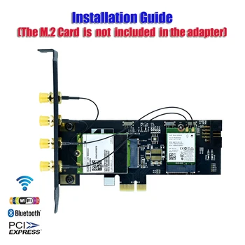 PC Wifi Adapter NGFF M. 2 Tipka B in Tipko A, da PCIe X1 Omrežno Kartico z Režo za Kartico SIM 5dBi WiFi Antena za 3G/4G Modul za Kartico WiFi,