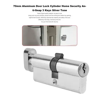 Zaklepanje vrat Cilindra Home Security Anti-Snap Anti-Vaja S 3 Ključi Ton Orodja, 70 mm, Aluminij Metal Zaklepanje Vrat Cilindra Na zalogi