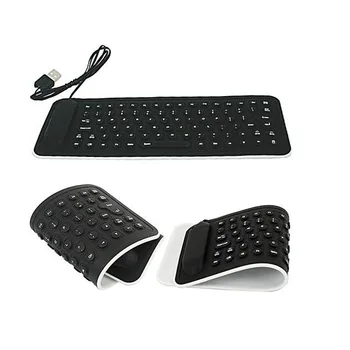 USB Mini Fleksibilno Silikonsko Tipkovnico Zložljive za Laptop Notebook Black clavier tastiera teclado prst odbor