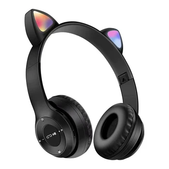 Najnovejši Mačje Uho šumov, Slušalke Bluetooth 5.0 Odrasli Otroci Slušalke Podpira TF Kartice 3.5 mm Audio Jack Z Mic