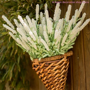 12Heads/Šopek Romantično Provence Umetno Vijoličen Cvet Sivke Šopek Z Zelenimi Listi Za notranje Stranke Odlikovanja