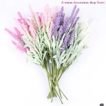 12Heads/Šopek Romantično Provence Umetno Vijoličen Cvet Sivke Šopek Z Zelenimi Listi Za notranje Stranke Odlikovanja