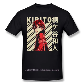 Moški Sword Art Online Alicization Sao Black T-Shirt Kirito Kazuto - Letnik Umetnosti Čistega Bombaža Tees Harajuku Vsakdanjem življenju