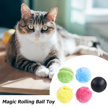 5pcs Čarobno Roller Ball baterijsko Hišne Električne Čarobno Roller Ball Samodejno Žvečiti Plišastih Igrač Pes, Mačka Smešno Interaktivne Igrače