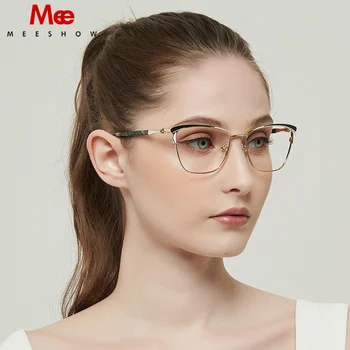 MEESHOW novih Kovinskih Očal Okvir Moški ženske kvadratnih elegantna Očala Lady je Kratkovidnost Optičnih Slik Jasno recept optični 6920