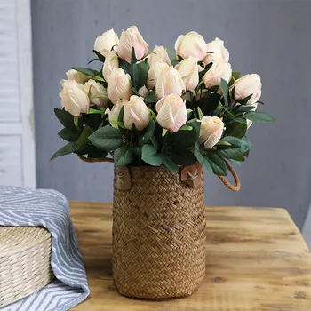 9 Glav Rose Šopek Umetnih Rož Svile Cvetja Za Dom Dekoracijo Valentinovo, Poročni Šopek, Dekoracijo Ponaredek Cvetje