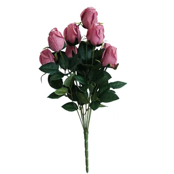 9 Glav Rose Šopek Umetnih Rož Svile Cvetja Za Dom Dekoracijo Valentinovo, Poročni Šopek, Dekoracijo Ponaredek Cvetje