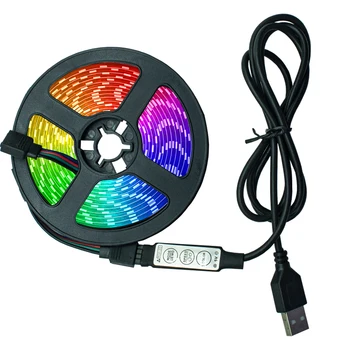 LED Trak Svetlobe, USB Kabel SMD 2835 1M 2M 3M 4M 5M Prilagodljiv Žarnico, Trak Diod 3 Tipke za Nadzor 5 Desk Zaslonu TV Osvetlitev Ozadja
