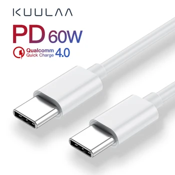 KUULAA USB C Do USB Tip C Kabel Za Xiaomi Redmi Opomba 8 Pro Hitro Polnjenje 4.0 PD 60-VATNE Hitro Polnjenje Za MacBook Pro Brezplačno Kabel