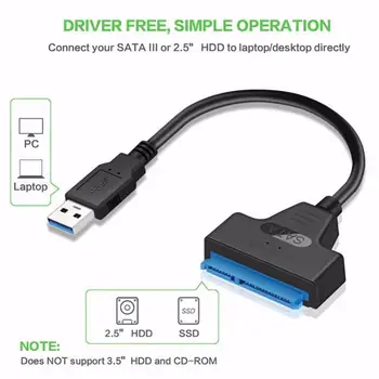 USB 3.0, Da SATA 3 Kabel SATA Na USB Adapter Pretvori Kabli Podporo 2.5/3.5 Inch Zunanji HDD SSD Trdi Disk Adapter