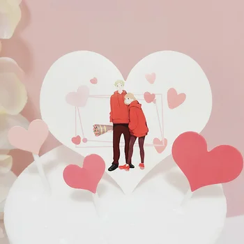 Ins Novo Poroko Cupcake Pokrivalo 2021 Valentinovo Sladko Ljubezen, Srce Torto Pokrivalo Za Obletnico Poroke Stranka Torta Okraski