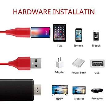1,8 M 8 Pin Za HDMI je Združljiv Kabel 1080P HD Pretvornik Napajalnik, USB Kabel Za HDTV TV Digitalni Avdio Kabel Za Iphone