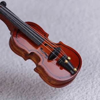 Lutke Violino Mini Lesenih Instrumentov Miniaturni Violina Lesene Instrument Moda Doll House Decoration