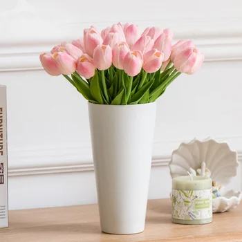 1pc Umetno Cvetje Ponaredek Tulipanov Šopek Pravi Dotik Umetno Tulipanov iz Lateksa, Material Za Dom, Vrt svate Cvetlični Dekor