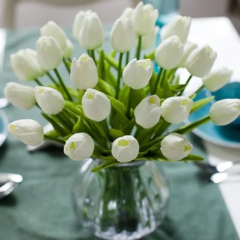 1pc Umetno Cvetje Ponaredek Tulipanov Šopek Pravi Dotik Umetno Tulipanov iz Lateksa, Material Za Dom, Vrt svate Cvetlični Dekor