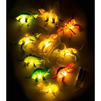 10 LED Dinozaver Niz Luči Za Otroke Božič Pravljica Luči otroški Sobi Luči Stranka Darilo Jurassic Svetu Dekor Niz Svetlobe