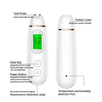 Električni Digitalni Nego Kože Tester Natančnost Olje za Kožo Vsebine Analyzer LCD Kožo Obraza Merilnik Vlage za Nego Kože Zaslonu Detektorja
