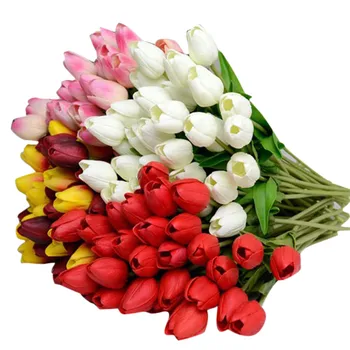 10pcs Tulipanov Umetne Rože iz Lateksa Pravi Dotik Poročne Poročni Šopek Doma Dekor Okrasite Umetno Cvetje Šopek Pravi Dotik