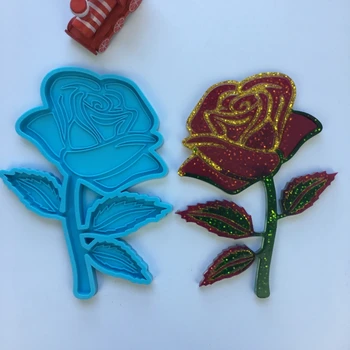Epoksi Smolo Plesni Rose Cvet Okraski Silikonski Kalup DIY Obrti Ornament Litje Orodja