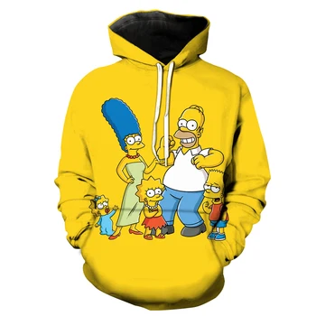 3D tiskanih risanka hoodie srčkan Homer Anime hoodie serije hip-hop priložnostne moških in žensk pade pozimi sweatshirts hoodie mens vrhovi