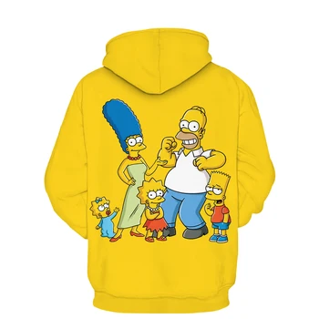3D tiskanih risanka hoodie srčkan Homer Anime hoodie serije hip-hop priložnostne moških in žensk pade pozimi sweatshirts hoodie mens vrhovi