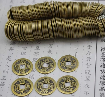 1000 kos Moda Vroče 24 mm Kitajski Feng Shui Srečo, Kitajska Starih Kovancev, nastavite Izobraževalne Deset cesarjev Starinsko Sreče Denar
