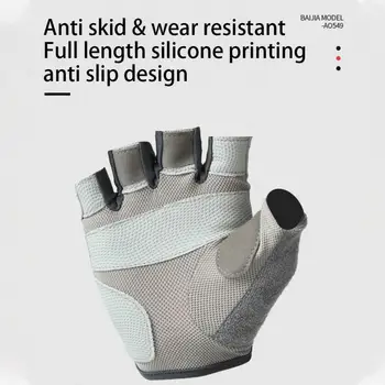 Kolesarske Rokavice Silikonske Ice Svile, Anti-slip Anti-znoj Unisex Pol Prst Rokavice Dihanje Anti-shock Športno Kolo, Kolesarske Rokavice