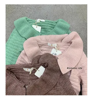 Nova jesensko pletene cardigan barva river pulover pleten pulover otroci baby girl obleke