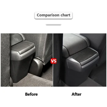 Za Honda Civic 10. 2016-2019 Zadaj Škatla za Shranjevanje Plošča Trim Kritje Styling Nalepke Ogljikovih Vlaken Avto Dodatki