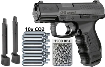 Umarex Walther CP99 Compact - Blowback CO2 .177 Cal BB Pištolo Zračno Pištolo - 345 FPS Kovinsko steno znak