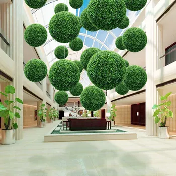 Umetna Rastlina Žogo Topiary Drevo Šimšir Domov Zunanji Svate, Dekoracijo Umetnih Šimšir Kroglice Vrt Zelenih Rastlin Nova