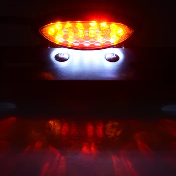 12V LED Motocikel Plovec Rdeča Rumena Zadaj Rep Luč Zavorni Vključite Signal, Številka Licence Ploščo Vgrajena Lučka za Umazanijo Kolo ATV