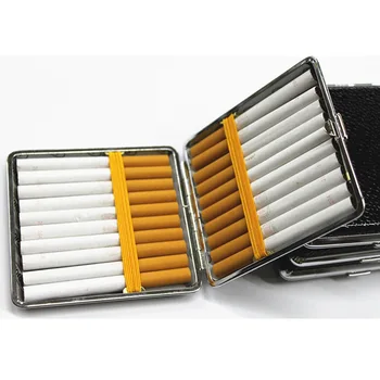 Rjavo Usnje Pasu Cigarete Kovinsko Črna Škatla Za Shranjevanje Ustvarjalne Aluminija Flip Palice Vžigalnik Stranicami Iz Gume Odprta