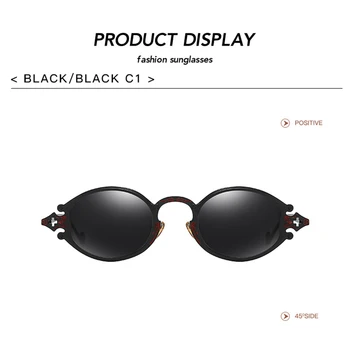 Evropski In Ameriški Ulici Streljanje Nova Očala Retro Steampunk Sončna Očala Gothic Ovalni Okvir Vklesan Sončna Očala