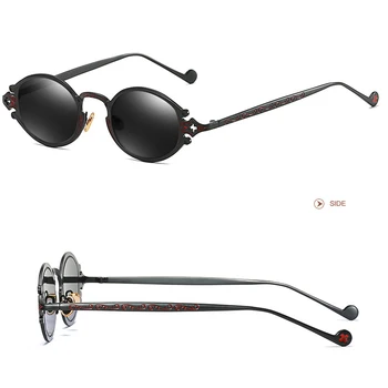 Evropski In Ameriški Ulici Streljanje Nova Očala Retro Steampunk Sončna Očala Gothic Ovalni Okvir Vklesan Sončna Očala