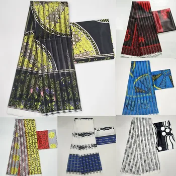 Vroče prodaje Gane Slog satena svilena tkanina z organza trak Afriške vosek design !