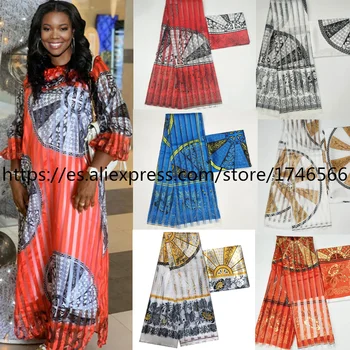 Vroče prodaje Gane Slog satena svilena tkanina z organza trak Afriške vosek design !