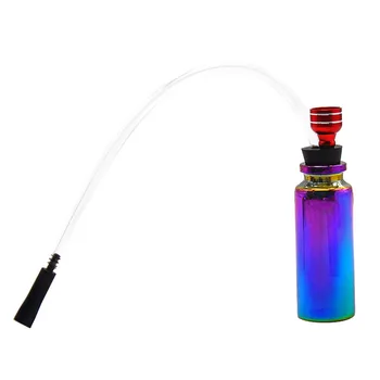 Kovinski Mavrica 120 MM Mini Hookah Shisha Stekla Pip Kozarec Vode, Tobak za Pipe Cevi z Dolgimi Silikonski Usta Filter