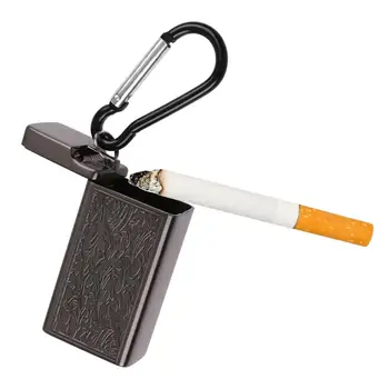 Zunanji Mini Prenosni Cigarete Pepelnik z Keychain Žep Kajenje Bliskavice Pladenj s Pokrovom Ključnih Verige Carabiner za Potovanje