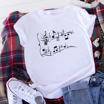 Camisa de manga curta t camisa feminina 2021 verão engraçado música gráficos t camisa simples selvagem t camisa das mulheres tsh
