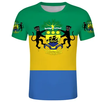 Gabonsko Republiko T shirt diy brezplačno ime po meri število prilagodite Gabon t shirt tiskanje francosko besedilo Gabonais zastavo fotografije oblačil