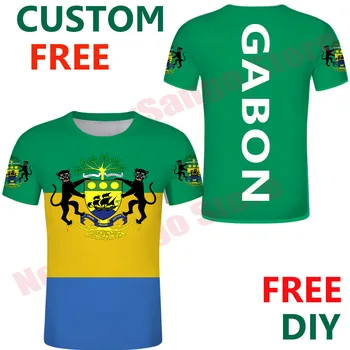 Gabonsko Republiko T shirt diy brezplačno ime po meri število prilagodite Gabon t shirt tiskanje francosko besedilo Gabonais zastavo fotografije oblačil