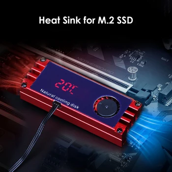 M2 SSD Heatsink Hladnejše Temperature OLED Digitalni Prikaz Radiator M. 2 2280 NVME ssd Trdi Disk Radiator Toploto Toplotna Pad