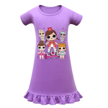3 Slogi Lol Presenečenje Lutka otroške Pižame Obleka za Obleko Dekleta Srednje-dolžina Kratka sleeved Oblačila, Lutka Dodatki
