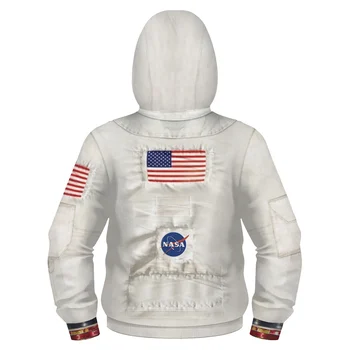 Otroci Astronavt Hoodie Vesoljsko Obleko Cosplay Kostum 3D Tiskanja Zip Majica Spacesuit Suknjič Vrhovi Otroci