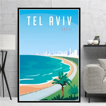 Moderno Slikarstvo Poster Tiskanje Potovanja Svetu Mestne Krajine Taksim Tel Avivu Torontu Wall Art Nordijska Slike Dnevni Sobi Doma Dekor