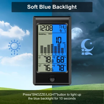 Vremenske Postaje Rain Gauge Koledarji Alarm Ure Z Temperatura In Vlažnost LED Digitalni Tabela Watch Desk Ure