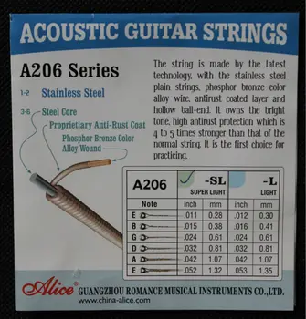 5 določa Alice Akustične Kitare, Godala A206 Serije Strokovnih Kitara Strune Kitare Dodatki del