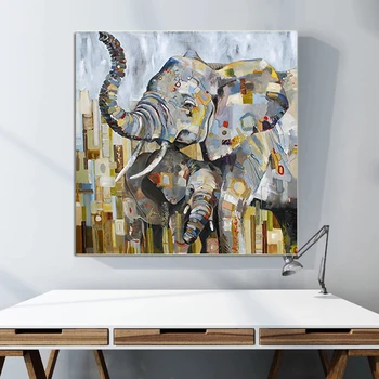 Sodobno Abstraktno Živali Platno Slikarstvo Materinsko Ljubeznijo Slon Plakatov in Fotografij Stenskih slikah, za dnevno Sobo Decora Cuadros