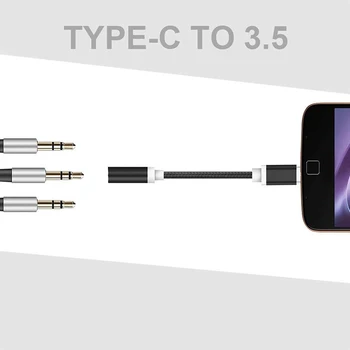 Tip-C Do 3,5 mm Jack Pretvornik Slušalke Avdio Kabel Slušalke Tip USB-C Do 3,5 Mm Slušalke, Aux Kabel Za Xiaomi